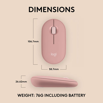 Logitech Pebble Mouse 2 M350s Slim Bluetooth Wireless Mouse (2 Year Warranty, Parallel Import)