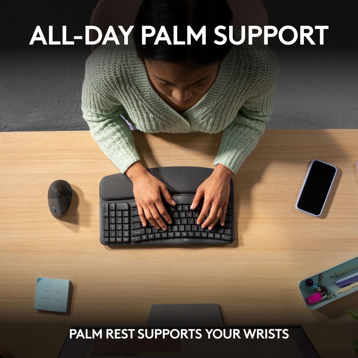 Logitech Wave Keys Wireless Ergonomic Keyboard (2 Year Warranty, Parallel Import)