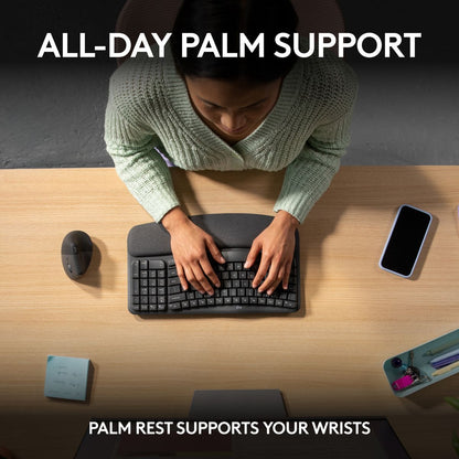 Logitech Wave Keys Wireless Ergonomic Keyboard (2 Year Warranty, Parallel Import)
