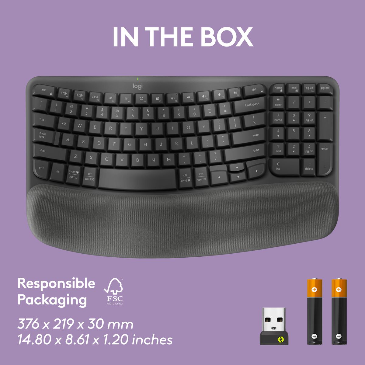 Logitech Wave Keys Wireless Ergonomic Keyboard (2 Year Warranty, Parallel Import)