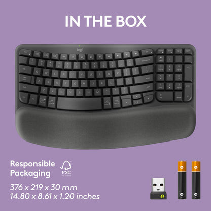 Logitech Wave Keys Wireless Ergonomic Keyboard (2 Year Warranty, Parallel Import)