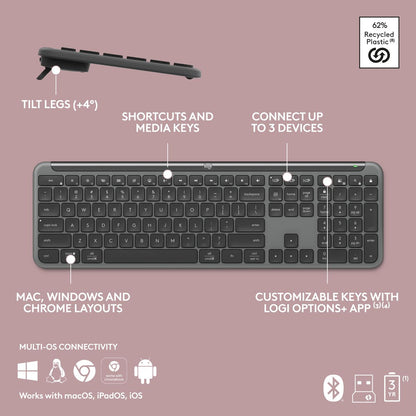Logitech - Signature Slim Wireless Keyboard & Mouse Combo - MK950 - Black (2 Year Warranty, Parallel Import)