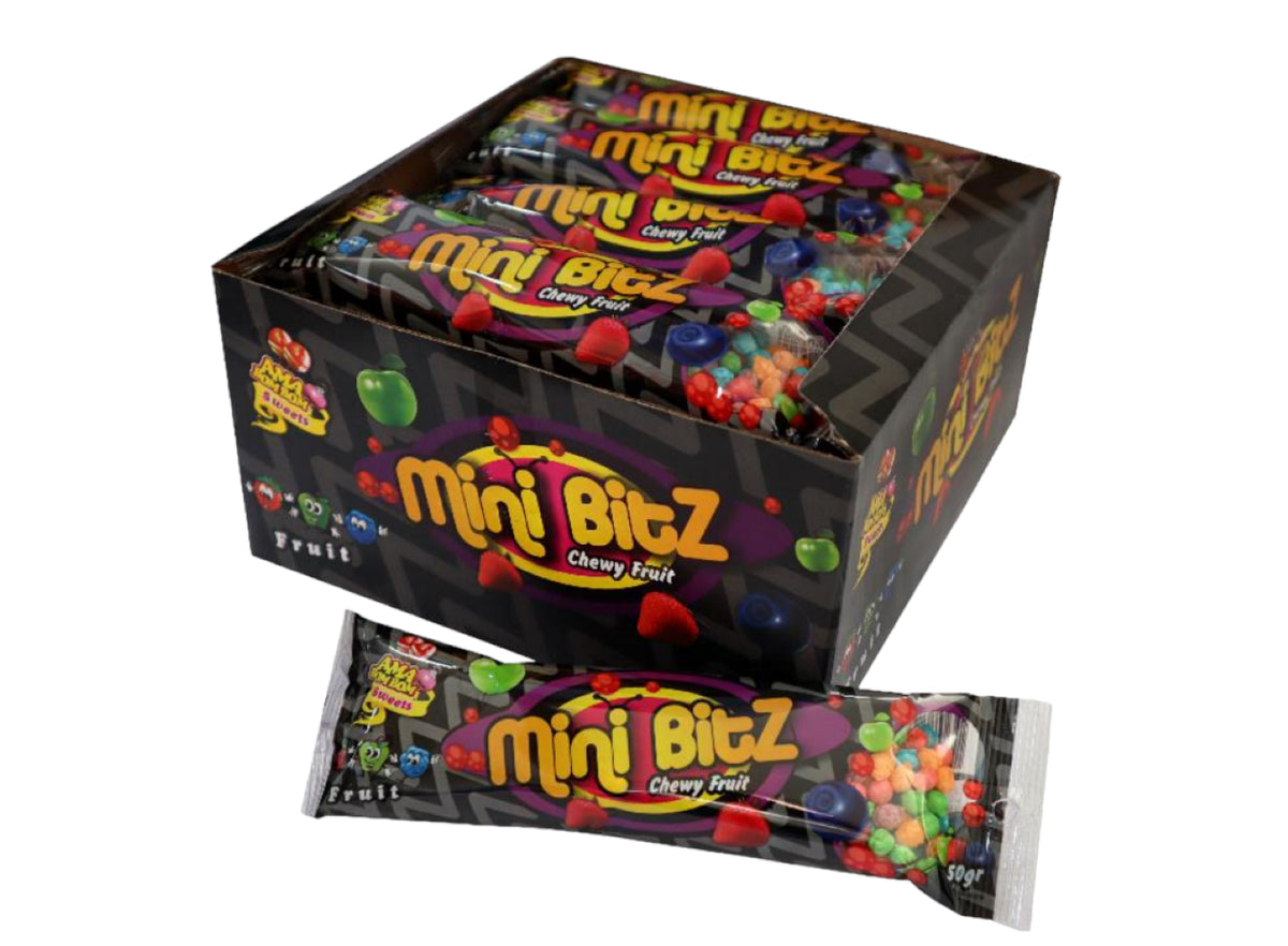 Mini Bitz Sweets - Pack of 20 | Fruity, Chewy, and Delicious

Indulge in the sweet, tangy goodness of Mini Bitz Sweets. Each pack comes with 20 bite-sized treats packed with vibrant flavor, making them perfect for satisfying cravings anytime, anywhere.

These chewy candies are ideal for school snacks, party favors, or sharing with friends and family. Made with quality ingredients, Mini Bitz Sweets deliver a fun and fruity candy experience in every bite.