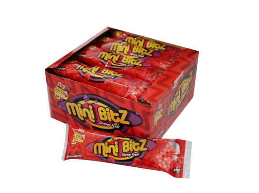 Mini Bitz Sweets - Pack of 20 | Fruity, Chewy, and Delicious

Indulge in the sweet, tangy goodness of Mini Bitz Sweets. Each pack comes with 20 bite-sized treats packed with vibrant flavor, making them perfect for satisfying cravings anytime, anywhere.

These chewy candies are ideal for school snacks, party favors, or sharing with friends and family. Made with quality ingredients, Mini Bitz Sweets deliver a fun and fruity candy experience in every bite.