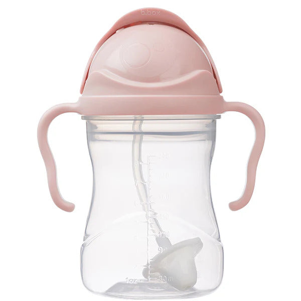 B.Box 240ml sippy cup with weighted straw and easy-grip handles, shown in a modern matte finish.