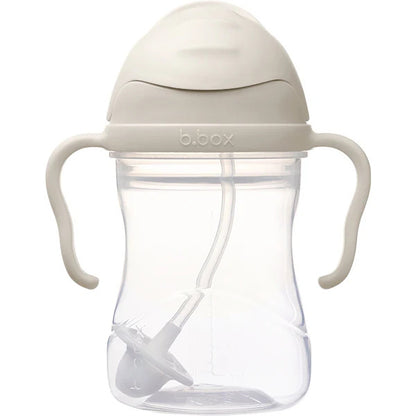 B.Box 240ml sippy cup with weighted straw and easy-grip handles, shown in a modern matte finish.