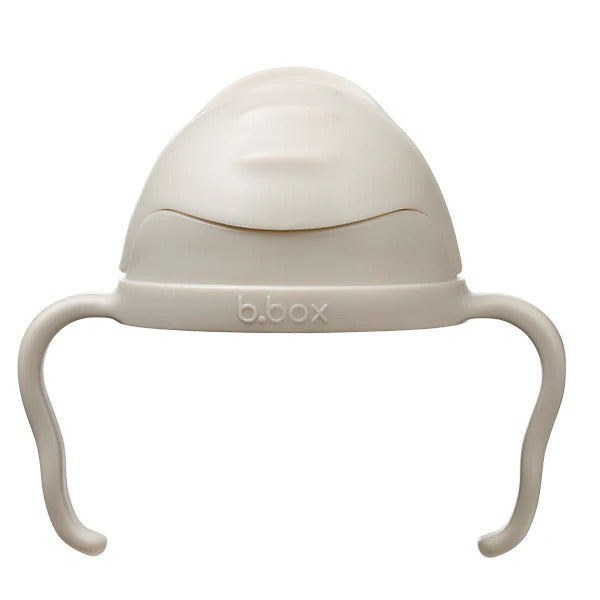 B.Box 240ml sippy cup with weighted straw and easy-grip handles, shown in a modern matte finish.