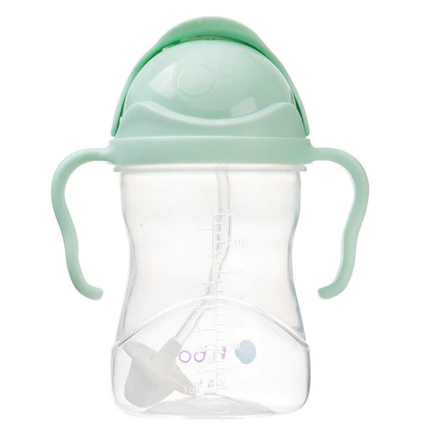 B.Box 240ml sippy cup with weighted straw and easy-grip handles, shown in a modern matte finish.