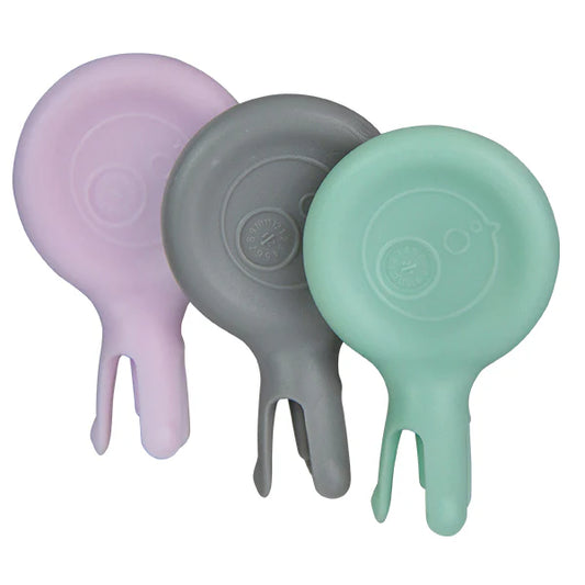 B.Box Mini Flork 3-pack showing three flower-shaped forks designed for kids' lunchboxes and snack containers.