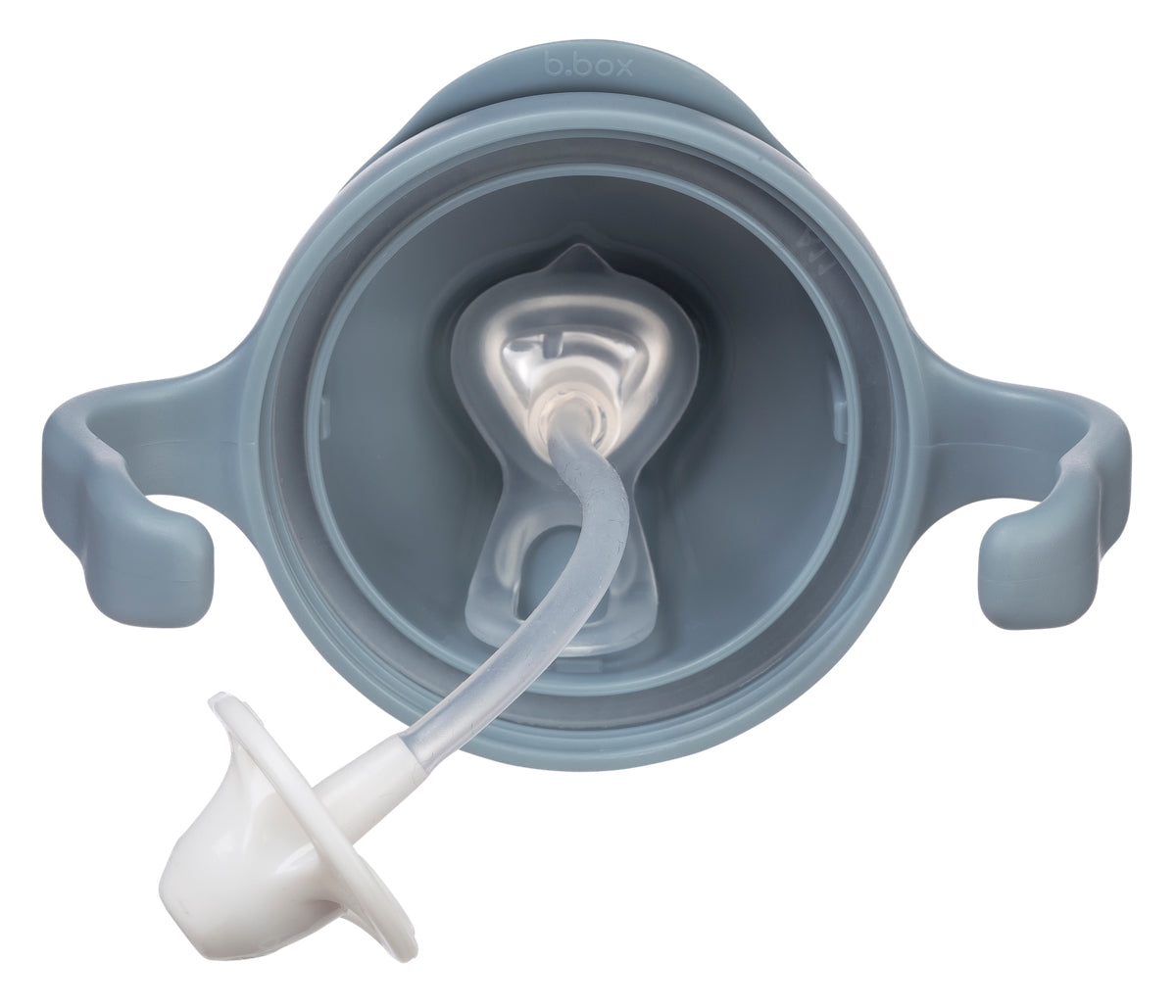 B.Box 240ml sippy cup with weighted straw and easy-grip handles, shown in a modern matte finish.