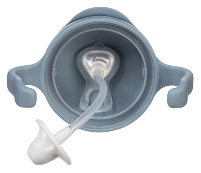 B.Box 240ml sippy cup with weighted straw and easy-grip handles, shown in a modern matte finish.