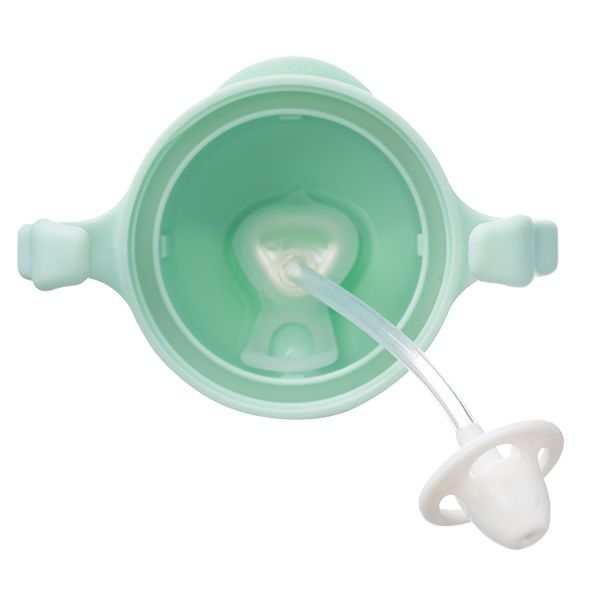 B.Box 240ml sippy cup with weighted straw and easy-grip handles, shown in a modern matte finish.