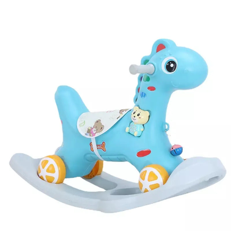 Babies-Up 3-in-1 Dino Rocking Horse Rocker Without Pusher and Belt

The Babies-Up Rocking Chair is a versatile and engaging product designed for children, combining the functionality of a rocking chair, swing, baby rocking horse, and a pusher. Its features include:

Convertible Design: Easily transitions between a rocking horse and a stable chair with a pusher for versatility.