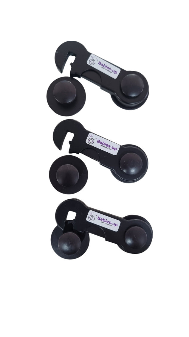 Babies-Up Cabinet/Fridge/Cupboard Lock Baby Proofing for Child Safety Set 3

Apply device to cabinets, fridges, and cupboards firmly press down the tape. Once done let the tape sit there for 42 Hours to get great firm stickiness to the surface.

Baby Cabinet Lock Baby Proofing for Child Safety Child Proof Safety Cabinet Locks for Babies