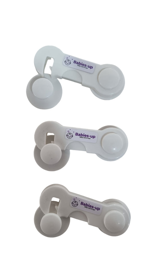 Babies-Up Cabinet/Fridge/Cupboard Lock Baby Proofing for Child Safety Set 3

Apply device to cabinets, fridges, and cupboards firmly press down the tape. Once done let the tape sit there for 42 Hours to get great firm stickiness to the surface.

Baby Cabinet Lock Baby Proofing for Child Safety Child Proof Safety Cabinet Locks for Babies