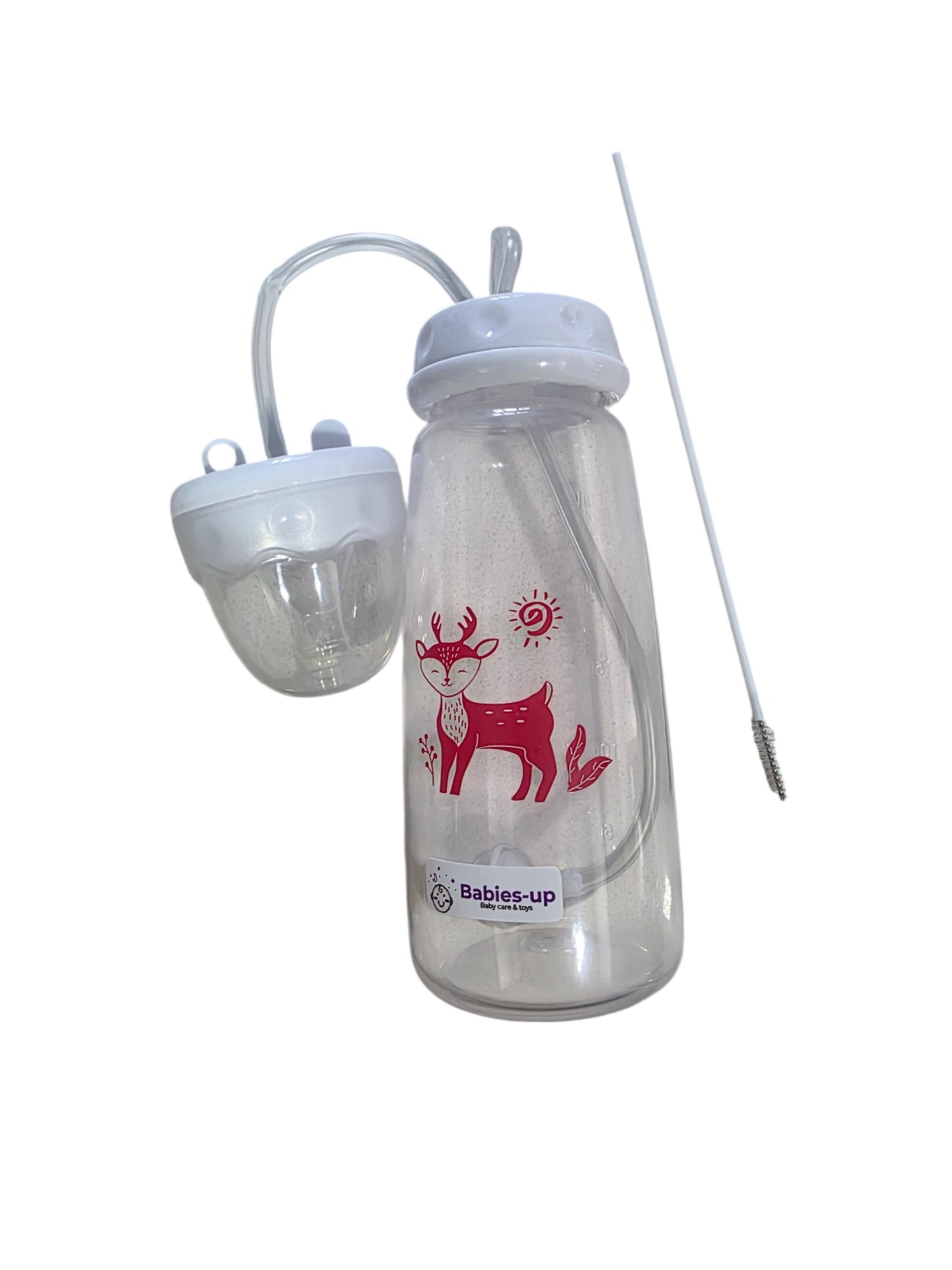 Babies-Up Hands-Free Baby Bottle – 240ml Anti-Colic Feeding Solution

Make feeding time easier and more comfortable with the Babies-Up Hands-Free Baby Bottle, designed for busy parents and happy babies. With a 240ml capacity, this innovative bottle features a hands-free design that allows babies to feed in a natural, upright position, promoting independence and convenience.