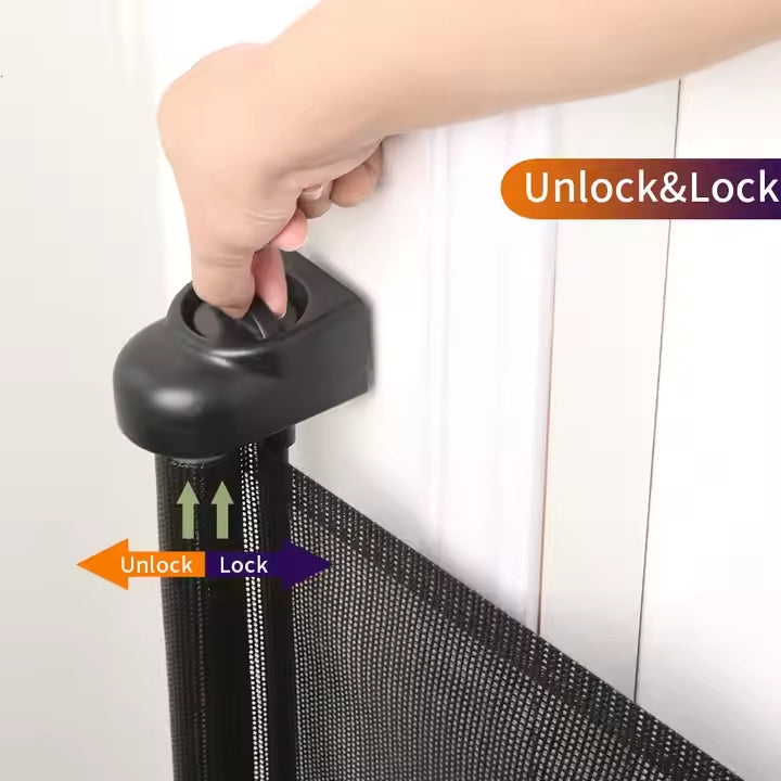 Babies-Up Retractable Baby & Pet Safety Gate – 1.8M Mesh Barrier

Keep your little ones and furry friends safe with the Babies-Up Retractable Baby and Pet Gate, a smart and space-saving safety solution for your home. Measuring up to 1.8 meters wide, this durable mesh gate is perfect for doorways, hallways, stairs, and open areas—providing a secure barrier without taking up space when not in use.