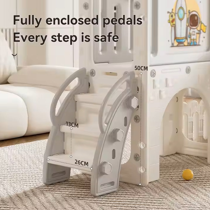 Babies-Up Toddler Garden Slide/Swing/Drawing Board Set & Basketball Hoop

Create the ultimate playtime experience with the Babies-Up Toddler Garden Playset - a versatile 4-in-1 activity center featuring a slide, swing, drawing board, and basketball hoop. Designed for toddlers and preschoolers, this all-in-one set is perfect for indoor or outdoor fun, encouraging physical activity, creativity, and coordination through safe and interactive play.