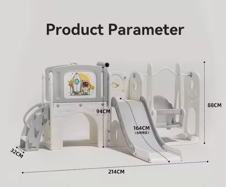 Babies-Up Toddler Garden Slide/Swing/Drawing Board Set & Basketball Hoop

Create the ultimate playtime experience with the Babies-Up Toddler Garden Playset - a versatile 4-in-1 activity center featuring a slide, swing, drawing board, and basketball hoop. Designed for toddlers and preschoolers, this all-in-one set is perfect for indoor or outdoor fun, encouraging physical activity, creativity, and coordination through safe and interactive play.