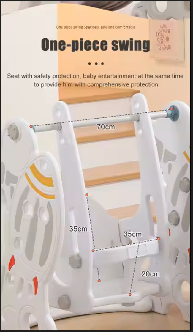 Babies-Up Toddler Garden Slide/Swing/Drawing Board Set & Basketball Hoop

Create the ultimate playtime experience with the Babies-Up Toddler Garden Playset - a versatile 4-in-1 activity center featuring a slide, swing, drawing board, and basketball hoop. Designed for toddlers and preschoolers, this all-in-one set is perfect for indoor or outdoor fun, encouraging physical activity, creativity, and coordination through safe and interactive play.