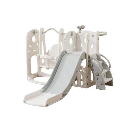 Babies-Up Toddler Garden Slide and Swing Set with Removable Basketball Hoop

Bring outdoor fun and physical activity to your backyard with the Babies-Up Toddler Garden Slide and Swing Set, featuring a colorful design and multi-functional play options. This all-in-one playset includes a smooth slide, a secure toddler swing, and a removable basketball hoop, perfect for encouraging active play and motor skill development in children.