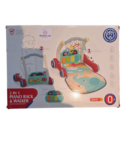 Babies-Up Two-in-One Fitness Rack & Baby Playmat Gym + Walker with Piano
A wonderfully versatile activity center that grows with your baby-combining a soft playmat gym and an interactive walker with piano for multi-stage development fun!
Features
2-in-1 Design
Playmat Gym: A padded play area with an overhead fitness rack that includes dangling plush toys-designed to encourage tummy time, reaching, and sensory play.
Walker with Piano: Once baby is ready to sit or stand, the rack transforms into a stable walk