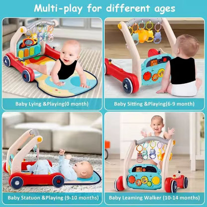 Babies-Up Two-in-One Fitness Rack & Baby Playmat Gym + Walker with Piano
A wonderfully versatile activity center that grows with your baby-combining a soft playmat gym and an interactive walker with piano for multi-stage development fun!
Features
2-in-1 Design
Playmat Gym: A padded play area with an overhead fitness rack that includes dangling plush toys-designed to encourage tummy time, reaching, and sensory play.
Walker with Piano: Once baby is ready to sit or stand, the rack transforms into a stable walk