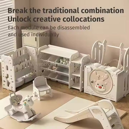 Babies-Up White & Beige Playpen All-In-One Multiplay Fun Zone Fence Playset (0–3 Years, Indoor)

Turn any room into a safe and engaging play space with the Babies-Up White Beige All-In-One Multiplay Fun Zone Playpen, specially designed for babies and toddlers aged 0–3 years. With its elegant white and beige colour scheme, this indoor playpen offers a soft, neutral look that suits modern interiors while keeping your little one protected and entertained.