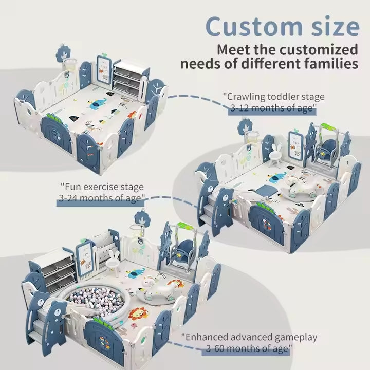 Babies-Up White & Blue Playpen All-In-One Multiplay Fun Zone Fence Playset (0–3 Years, Indoor)

Create a cheerful and secure play area for your little one with the Babies-Up White & Blue All-In-One Multiplay Fun Zone Playpen, designed for babies and toddlers aged 0–3 years. Featuring a soft white and pastel blue colour scheme, this indoor playset adds a calming touch to any space while offering a safe and engaging environment for early development.