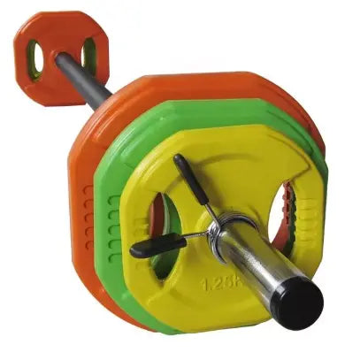 Barbell Weight Bar 20kg Barbell Pump Set

Increase the intensity during step workouts and other aerobic routings with this weight bar. With an easy to grip coating and colourful weights, this product is a must have for many classes and home gym workouts. Increase the intensity during step workouts and other aerobic routings with this weight bar. that are great for class or group workouts.

The 20kg Barbell Pump Set comes with a bar and 3 varying weights.

Each set includes:

1 Bar
2 Collars,
6 Weights: 1.25