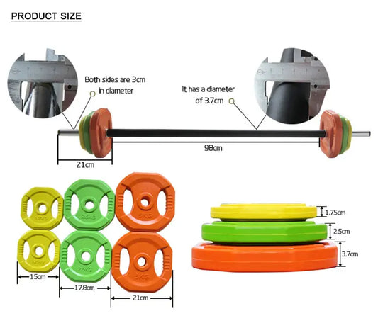 Barbell Weight Bar 20kg Barbell Pump Set

Increase the intensity during step workouts and other aerobic routings with this weight bar. With an easy to grip coating and colourful weights, this product is a must have for many classes and home gym workouts. Increase the intensity during step workouts and other aerobic routings with this weight bar. that are great for class or group workouts.

The 20kg Barbell Pump Set comes with a bar and 3 varying weights.

Each set includes:

1 Bar
2 Collars,
6 Weights: 1.25
