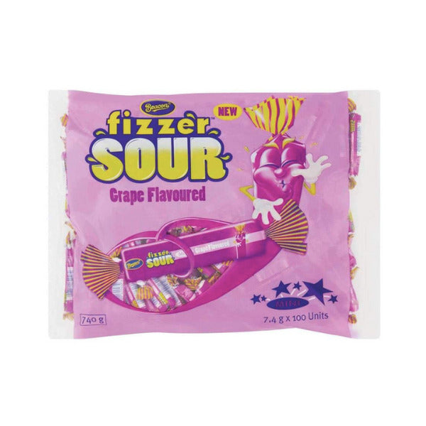 Beacon- 100 Mini Fizzer Sour Grape Flavoured Sweets