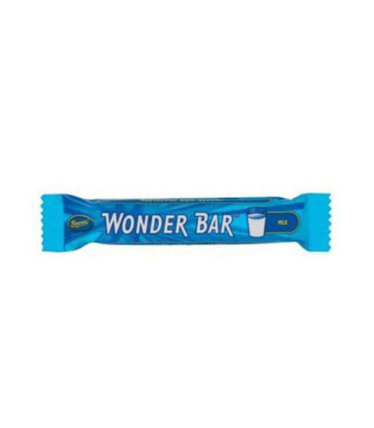 A wrapped Beacon Wonder Bar Milk chocolate with a cup depicted on the packaging.