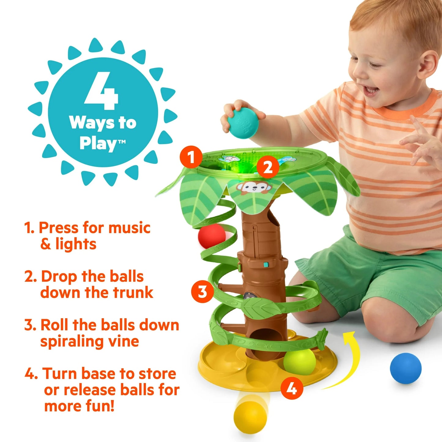 Bright Starts Tropical Twirl Ball Play Toy