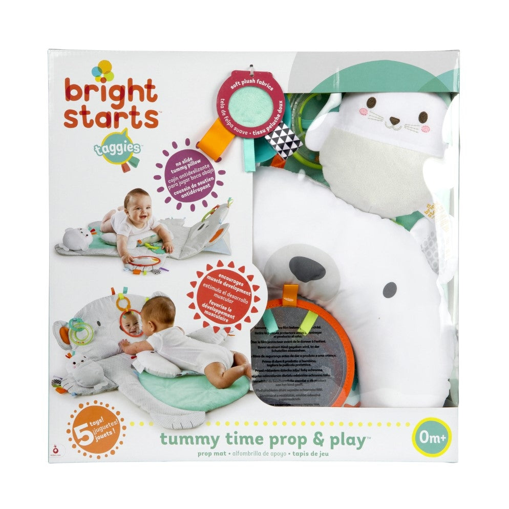 Bright Starts Tummy Time Prop and Play

Every baby needs a place to play. With the Bright Starts Tummy Time Prop & Play mat, your little cub will have the cosiest space to do just that! Plush and padded, this polar bear mat offers support for all your baby’s wiggles and kicks. The sweet matching prop pillow gives baby a lift as she learns to push up during those first few months