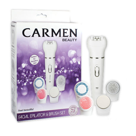 Carmen Facial Epilator & Brush Set