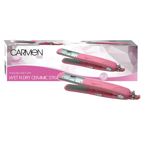 Carmen Wet 'n Dry Ceramic Straightener - Pink