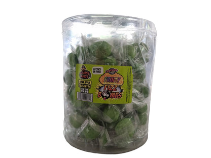 Cartoon Candy Fruity Fizz Bombs Sweet Tub of 130 Units - Sour Apple

Fruity Fizz Bomb Sweets" are an explosion of vibrant flavors and fizzy sensations in every bomb. These delightful confections are bursting with the essence of assorted fruits, delivering a tantalizing mix of sweet and tangy notes that dance on your taste buds.