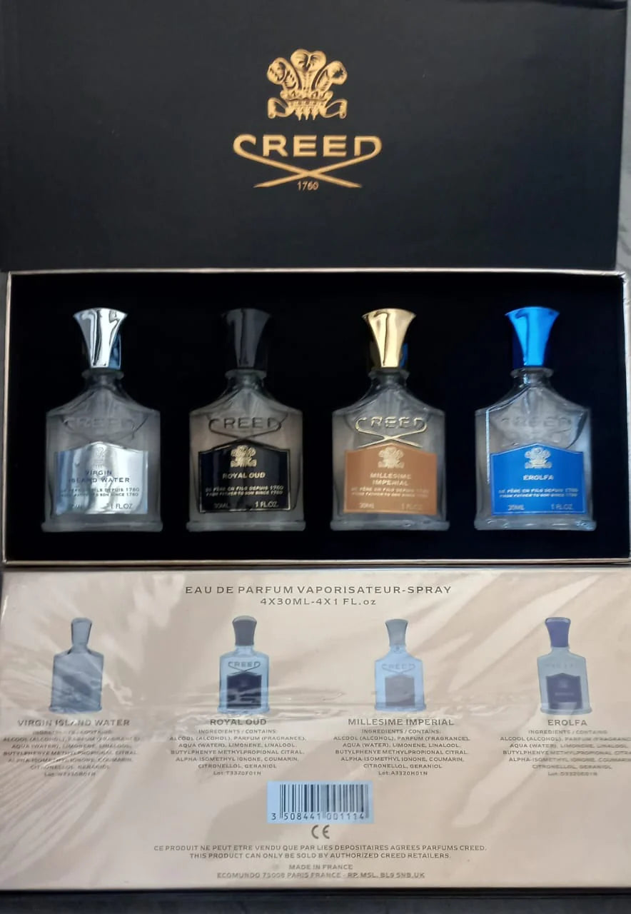 Creed Mens Mini Gift Set 4 Piece (Black) Cologne For Him Parallel Import