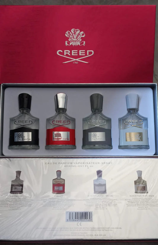 Creed Mens Mini Gift Set 4 Piece (Red) Cologne For Him Parallel Import