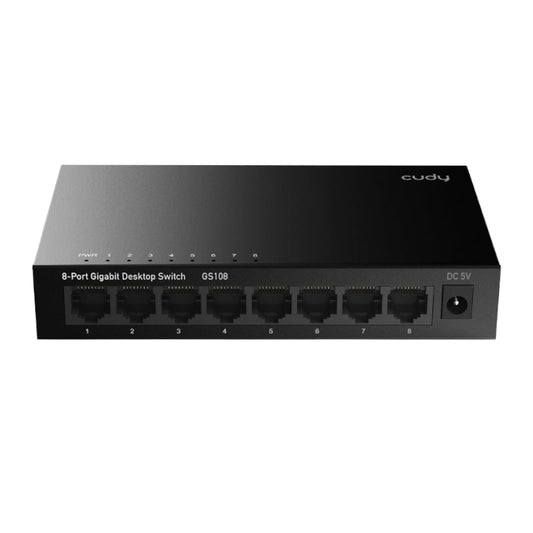The Cudy GS108 8-Port Gigabit Desktop Switch allows you to manage your home network with ease. It supports bandwidth speeds of up to 16Gbps and features 6 Ethernet ports and 2 uplink ports. Its high-speed RJ-45 connectors support any 10/100/1000Mbps Ethernet devices.

For additional protection, it features a VLAN mode which helps isolate the ports from each other. The IEEE 802.3x flow control for Full Duplex mode and backpressure for Half Duplex mode offer increased bandwidth to alleviate network congestion