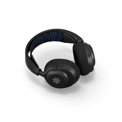 SteelSeries Arctis Nova 5P Wireless Gaming Headset in black, showing the retractable ClearCast mic and USB-C dongle.