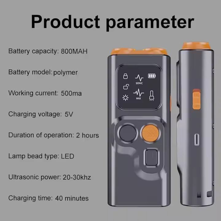 Dogs-Up Handheld Ultrasonic Anti Barking Device With Torch For Training Dogs

Train your dog safely and effectively with the Handheld Ultrasonic Anti-Barking Device! Designed to reduce excessive barking and correct unwanted behaviors, this device emits a safe ultrasonic sound that is only audible to dogs. The built-in LED torch adds extra functionality for nighttime walks and training sessions