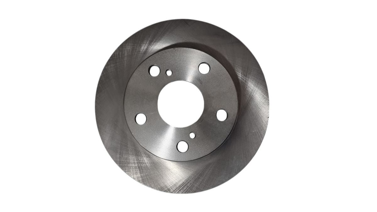 A front ventilated brake disc by Dunlop, typically used in Toyota Hilux vehicles.

Dunlop Brake Disc Front Ventilated Set Toyota Compatible with Hilux 4x2, 2.5, 2.7D Raider

Measurements in MM

Height - 58.50mm
Diameter - 257.00mm
C Spigot Diam - 62.00mm
TH - 28.00mm
TH MIN - 26.00mm
Number of Holes - 5
Of hole MM -14.50mm
Weight - 5.910kg