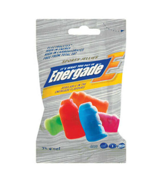 A pack of Energade Sports Jellies, which are colorful candy sweets, packaged in a branded wrapper.