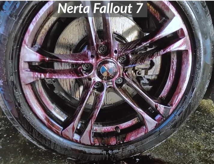 The PH-Neutral Fallout 7&nbsp;is a powerful rim cleaner and iron fallout remover, designed for safe and easy use. Its&nbsp;colour changing, unique formula deeply cleans and quickly eliminates dirt, brake dust, and iron particles from your vehicle’s rims and body. Not only does it effectively remove iron contamination, but it also helps prevent further iron-related damage, making it the ideal solution for tackling metallic contaminants.

Rim cleaner and iron fallout remover
pH-neutral formula for safe applic