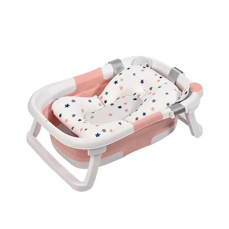 Babies-up Travel Foldable Bathtub with Shower Holder, Pillow Pad & Thermometer