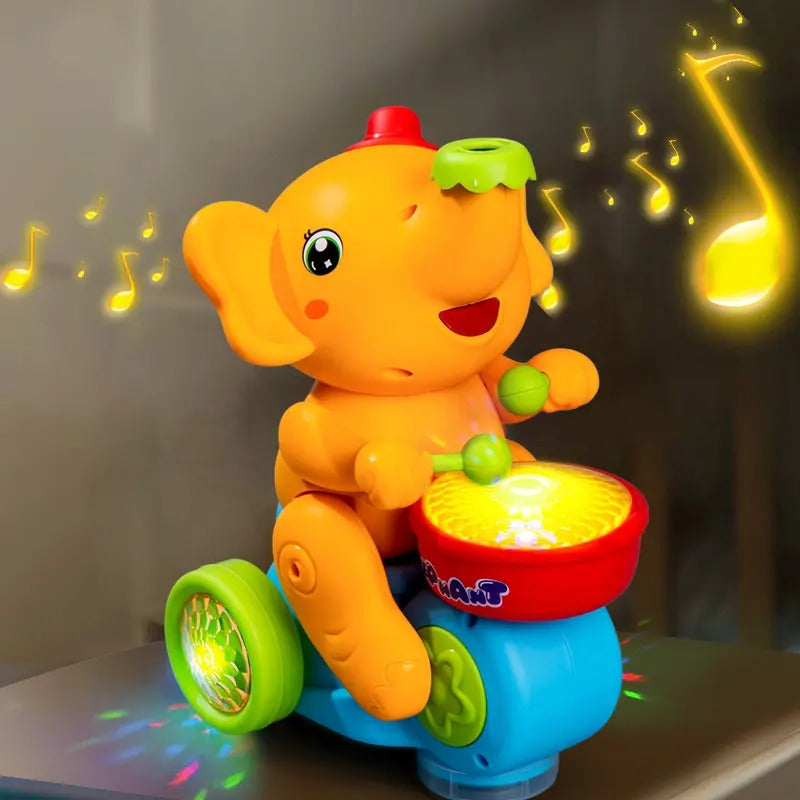 Babies-Up Elephant With Music And Flashing Light Kids Electric Toys Play The Drum Animal Toys For Kids