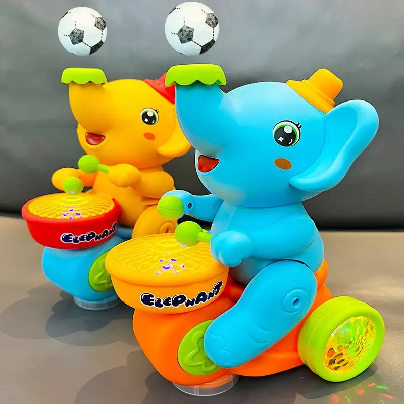 Babies-Up Elephant With Music And Flashing Light Kids Electric Toys Play The Drum Animal Toys For Kids