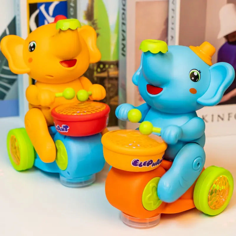 Babies-Up Elephant With Music And Flashing Light Kids Electric Toys Play The Drum Animal Toys For Kids